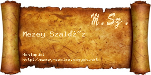 Mezey Szaléz névjegykártya